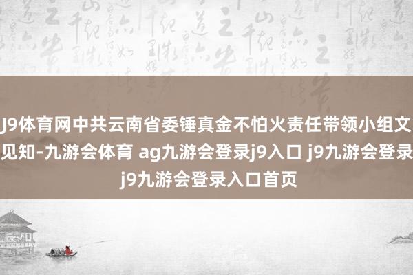 J9體育網(wǎng)中共云南省委錘真金不怕火責(zé)任帶領(lǐng)小組文書組發(fā)布見(jiàn)知-九游會(huì)體育 ag九游會(huì)登錄j9入口 j9九游會(huì)登錄入口首頁(yè)