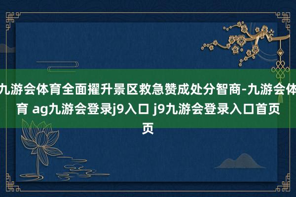 九游會(huì)體育全面擢升景區(qū)救急贊成處分智商-九游會(huì)體育 ag九游會(huì)登錄j9入口 j9九游會(huì)登錄入口首頁(yè)